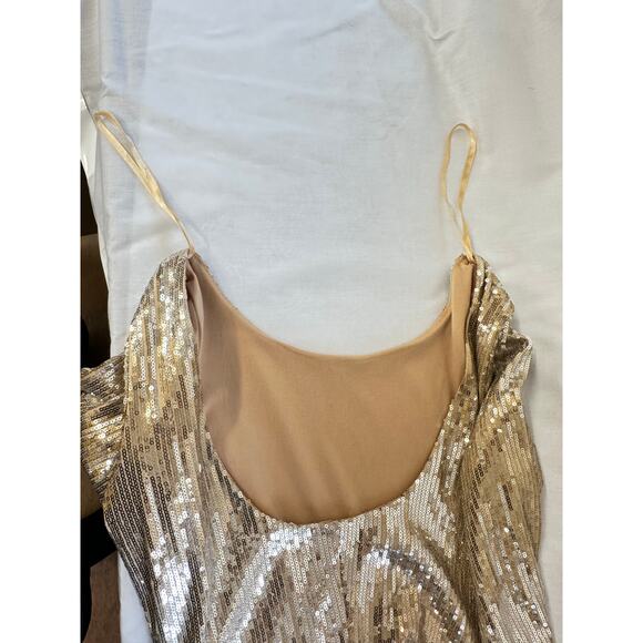 As u Wish Gold Sequin bodycon dress size small - Picture 3 of 9